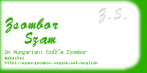 zsombor szam business card